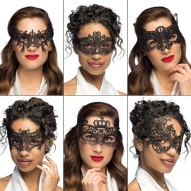 Kanten oogmasker Masquerade assorti