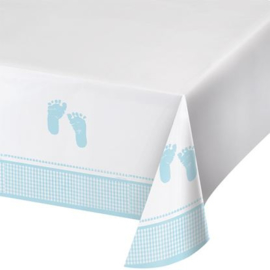 Plastic tafelkleed bundle of joy Boy. Het kleed heeft een uitgevouwen maat van 122x224cm.