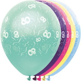 Ballonnen 80 jaar 5 stuks