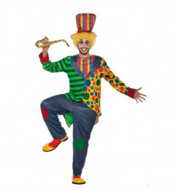 clownpak hoed jas en broek volwassen one size