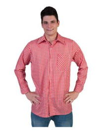 Geruite blouse rood/wit geblokt maat 48/50