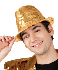 Hoed popstar Sequins Goud