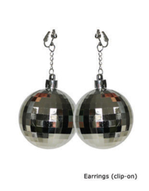 Oorbellen disco bal zilver