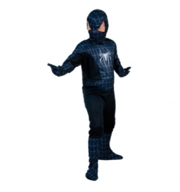 spider Hero Negro maat 10/12 jaar Jumpsuit Hood Gloves