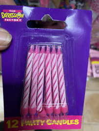 Roze kaarsjes 12 stuks