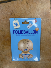 Folie ballon jongen gevuld met helium kan alleen in Berkel en Rodenrijs , Bergschenhoek Bleiswijk of Pijnacker geleverd worden of bij de winkel opgehaald worden