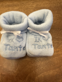 slofjes  Ik hartje Tante blauw 0 tot 3 maanden)