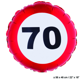 Folie Ballon 70 jaar plus minus 56x46 cm geleverd met  helium kan alleen geleverd worden in Berkel en Rodenrijs Bergschenhoek Bleiswijk en Pijnacker of kunnen afgehaald wordt in de winkel
