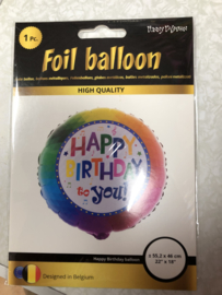 Happy birtday folie ballon geleverd zonder helium