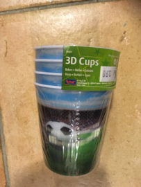 3 D Cups voetbal 4 stuks