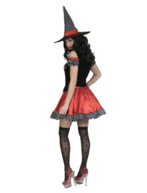 Polka Dot Witch Dress, Hat maat 44/46