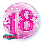 folie ballon bubbels 18 jaar roze 22 inch wordt geleverd zonder helium