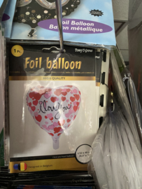 Folie ballon i love you geleverd 46 cm met helium in Berkel en Rodenrijs. Bergschenhoek bleiswijk pijnacker of afhalen in de winkel