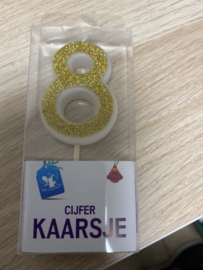 Kaarsje 8 Goud