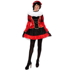 Piet jurkje met petticoat rood maat s