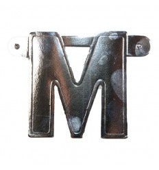 Banner letter M  Zilver  1pcs