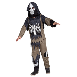 Kostuum Zombie skeleton (10-12 jr)