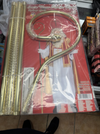 Sinterklaas staf de luxe goud kleurig 4 delig