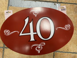 Hulde schild 40