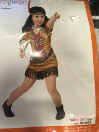 Indiaan girl maat 128 Dress, headspiece