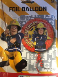 Brandweerman sam folie ballon 45 cm word geleverd zonder helium