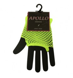 NETHANDSCHOEN FLUOR GROEN KORT VINGERLOOS