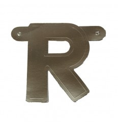 Banner letter R Zilver 1 pcs