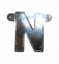 Banner letter N  Zilver 1pcs