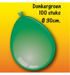 Ballonnen Donker Groen 30 cm 100 stuks