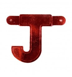 Banner letter J Rood 1 pcs