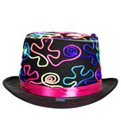 Zwarte hoed met neon design