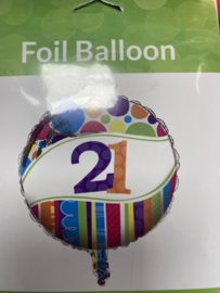 Folie ballon 21 jaar 18 inch wordt geleverd zonder helium