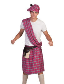 Highlander Pink Kilt, Sash, halt,belt with purse size in one