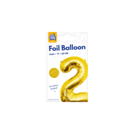 Folie Cijffer Ballon 2 "36" cm Goud zonder helium
