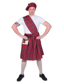 Highlander Red Kilt, Sash, halt,belt with purse size in one