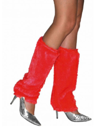 Fuzzy Leg Covers Red One size