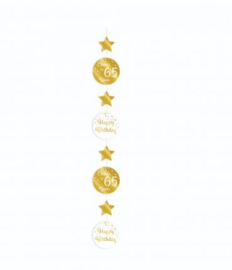 Hang Decoration 1.20 lang Gold White 65 jaar