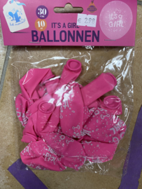 Ballonnen its a GIRL 10 stuks 30 cm