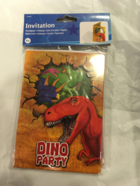 Dinosaur invitation 6 stuks