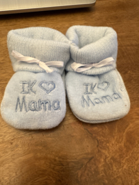 slofjes  Ik hartje Mama blauw (0 tot 3 maanden)