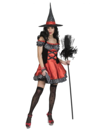 Polka Dot Witch Dress, Hat maat 40/42