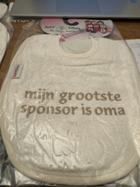 Slab. mijn grootste sponsor is oma creme/bruin