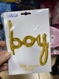 Folie ballon boy Goud zelf te vullen