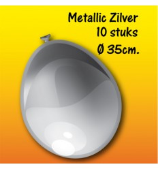 Ballonnen Metalic Zilver 30 cm 10 stuks