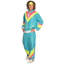 Trainingspak Retro dude neonblauw (L) Trainingspak Retro dude neonblauw (L)