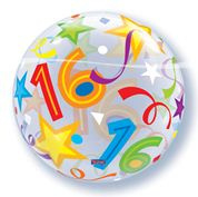 folie ballon bubble 16 jaar wordt geleverd met  helium kan alleen geleverd worden in Berkel en Rodenrijs Bergschenhoek Bleiswijk en Pijnacker of kunnen afgehaald wordt in de winkel