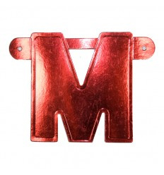 Banner letter M  Rood  1pcs