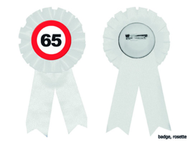 Rozet 65 jaar wit