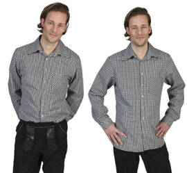 Checkered Shirt Black/white maat 48/50