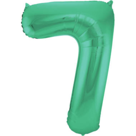 Folie ballon Groen Cijfer 7 plus minus 86 cm wordt met helium kan alleen bezorgd worden in Berkel en Rodenrijs, Bergschenhoek, Bleiswijk, pijnacker of in de winkel afgehaald worden